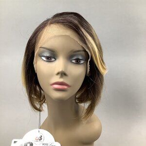 Luna Wig HL613/627 Brown & Blonde Curtain Bang Bob HD 13x5 Lace Front Synthetic